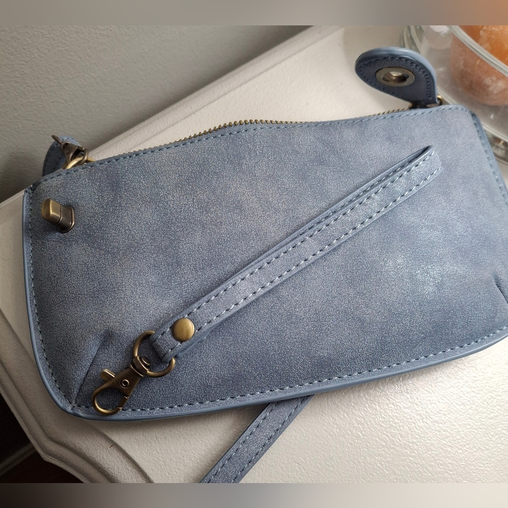 Joy Susan Blue Crossbody With Wristlet NWOT - Picture 4 of 4